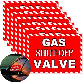 Gas Shut Off Valve Sticker Gas Shut Off Valve Hazard Emergency Label Decal Sticker 7 X 5 Inch Valve Notice Caution Industrial Warning Sign 5Pcs Fire Safety Sign