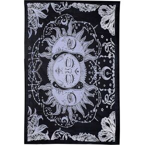 AzureGreen التعادل صبغ مخدر الشمس القمر السماوية نسيج البوهيمي نسيج الجدار شنقا ديكور النوم بوهو نسيج / الهبي نسيج الهبي ستارة غطاء الشاطئ (التوأم (54 × 84 بوصة تقريبا) in Kuwait