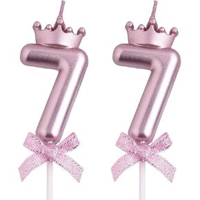 77th Birthday Candles, Gold 77 Year Old Number Birthday Candles, Happy Birthday Party Cake Topper Decoration Gifts for Women Men