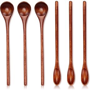 6 Pcs Small Wooden Spoons for Coffee Spoons Jars Tea Spoons Wood Teaspoons Tasting Spoon Set Teaspoon Mini Stirring Spoon Honey Spoons Tiny Mixing Spoon Dessert Table Stir Spoon