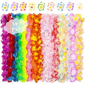 Waipfaru Hawaiian Leis لحفلة Luau، 54 قطعة من زهرة هاواي تتضمن 18 مشبك شعر على شكل زهرة، هاواي Leis لديكورات حفلات Luau، وديكورات الحفلات التي تحمل طابع هاواي، وأعياد الميلاد، والزفاف، والشاطئ... in Kuwait