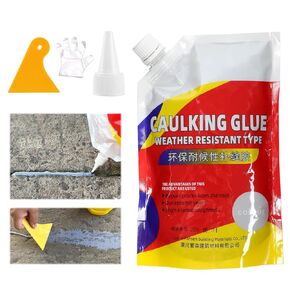 Slab Concrete Crack Waterproof Repair Sealant, Concrete Crack Repair, Caulking Glue Weather Resistant Type, Concrete Caulk Glue Adhesive, Strong Waterproof Invisible Quick-Drying 500g(1PCS)