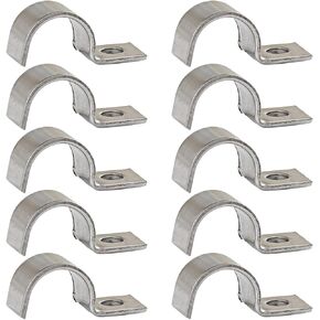 10 Pieces M32 Pipe Strap 304 Stainless Steel Single Hole Pipe Clamp EMT Pipe Strap One Hole Strap Pipe Strap One Hole Pipe Strap Pipe Clamp EMT Conduit Clamp for 32mm Pipe Fixing