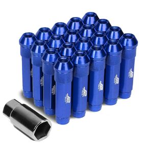 J2 Engineering LN-T7-027-15-BK 7075 Aluminum M12 x 1.5 25mm OD / 90mm 20x Lug Nut + 1x Key