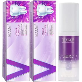 قطعتان من معجون الأسنان الأرجواني، معجون أسنان مصحح اللون لتبييض الأسنان، معجون أسنان رغوي لتبييض الأسنان وإزالة البقع الصفراء للأسنان الحساسة مناسب للسفر in Kuwait