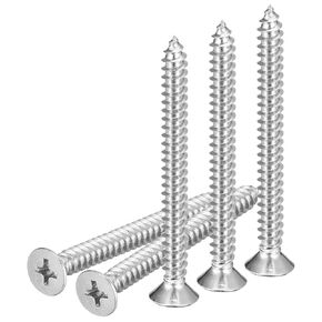 100Pcs #10x1-3/8" Flat Head Wood Screws, 304 Stainless Steel Phillips Self Tapping Screws - Good for Woodworking, Furniture - Black