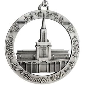 LDS Temple Ornament by Ringmasters | Antique Silver-Finish Hanging Ornament | LDS Missionary Ornament Exchange Ideas, (Bountiful Utah)