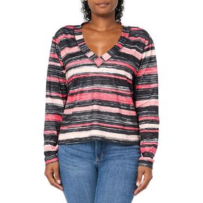 NIC+ZOE Women's Painted Stripe Flow Fit Top