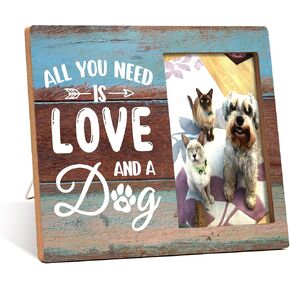 Pet Dog Cat Picture Frame - All You Need Is Love And A Dog Wooden Tabletop Picture Frame - Pet Photo Frame For Dog Cat Owners Pet Lovers - Memorial Gifts For Loss Of Dog Cat -76