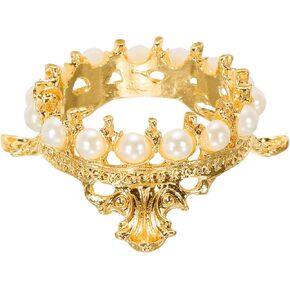 MECCANIXITY Crystal Ball Display Holder Crown Shaped Egg Stand Alloy Glass Ball Stand Display 1.8 Inch Gold Tone for Crystal Ball Display Decoration