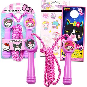 Hello Kitty Jump Rope for Kids - Hello Kitty Outdoor Playset Bundle with Hello Kitty Skipping Rope for Girls Plus Stickers, More | Hello Kitty Jumping Rope Fun Toy and Fitness