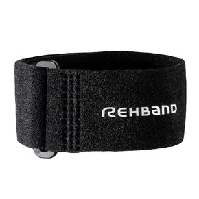 Rehband Tennis Elbow Brace - Single Unit, Universal Size for Both Men and Women, Providing Support for Tennis Elbow and Golf Elbow, Colour:Black, Size:One Size