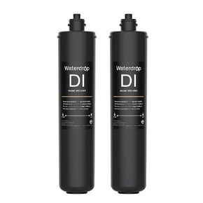Waterdrop RODI Deionization Water Filter System, Resin Filter, DI Water Purifier Used with Undersink Reverse Osmosis System, Aquarium, Hydroponics, WD-DI