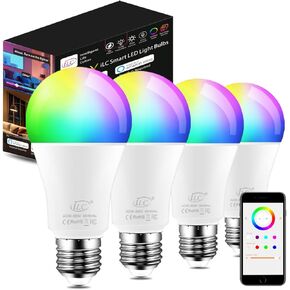ILC Alexa Light Bulbs (130 Watt Equivalent) Smart Light Bulbs Work with Alexa Only, 1300 Lumens, Color Changing Warm White 2700K, 13W Bright LED Bulbs (4 Pack)