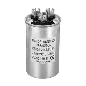 PATIKIL 20+5uF ±5% 20/5MDF 370/440V AC Fan Start Capacitor, CBB65 Circular Dual Run Capacitor for AC Motor Run Air Conditioner Cool Heat Pump Condenser Straight