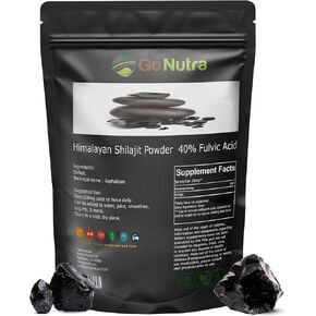 Go Nutra Shilajit Powder Pure Himalayan Shilajit 40% Fulvic Acid Trace Minerals - 4oz.