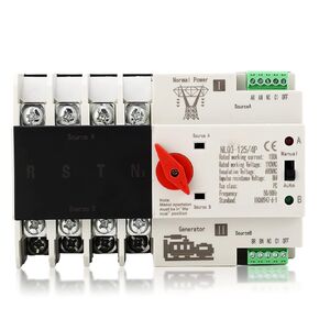 Dual Power Automatic Transfer Switch, 4P 100A Generator Changeover Switch, AC110V Electronic Circuit Breaker, Rail Mounted Type, Millisecond Fast Switching Controller for PZ30