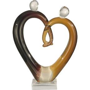 Dale Tiffany AS11112 Art Glass Hearts Sculpture, Multicolor, 11.00x7.75x7.75