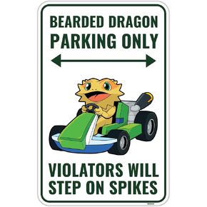 Venicor Bearded Dragon Sign Decor - 9 x 14 Inches - Aluminum - Bearded Dragon Tank Accessories - Bearded Dragon Gifts Cage Decorations Stuffed Animal Toy Stuff