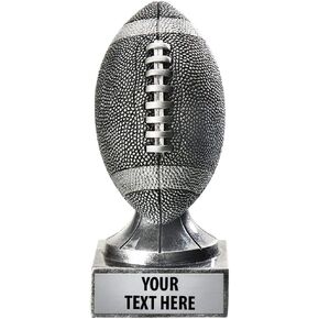 Crown Awards Silver Fantasy Football Trophy - 5.75" Rustic Fantasy Football Sculpture Trophies Prime