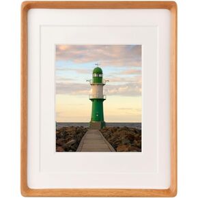 Natural Wood 3x4 Picture Frame, Display 2x3 Picture with Mat or 3x4 Without Mat, Made of Real Teak Wood Covered by Plexiglass for Tabletop Display and Wall Hanging 3x4 Photo Frame