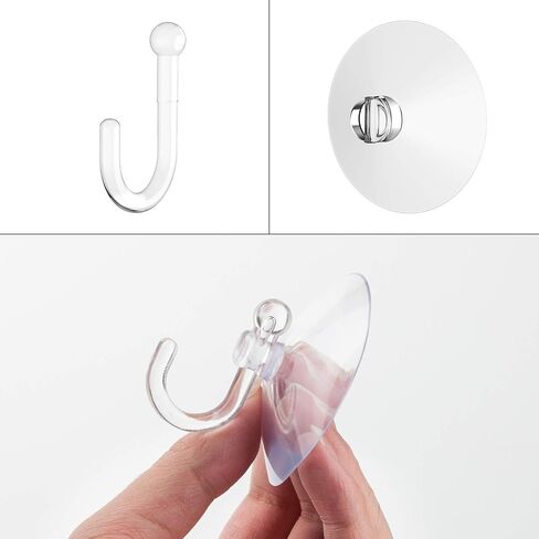 Suction Cup Hooks, 2.36Inches Strong Clear Cup Plastic Hooks, Heavy Duty Home Kitchen Bathroom Wall Window Hook Hangers(12Pack) in Saudi Arabia