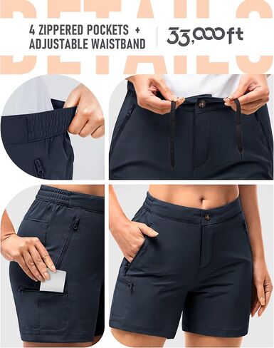 33,000ft Womens Golf Shorts 5 Inch Inseam Quick Dry Ladies Stretch Packable Hiking Casual with 4 Pockets in Kuwait