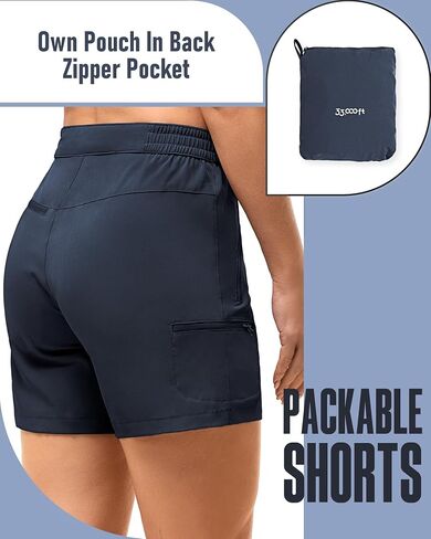 33,000ft Womens Golf Shorts 5 Inch Inseam Quick Dry Ladies Stretch Packable Hiking Casual with 4 Pockets in Kuwait