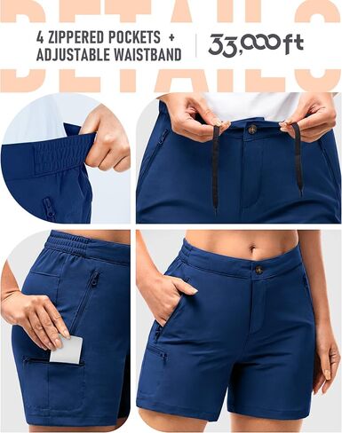 33,000ft Womens Golf Shorts 5 Inch Inseam Quick Dry Ladies Stretch Packable Hiking Casual with 4 Pockets in Kuwait
