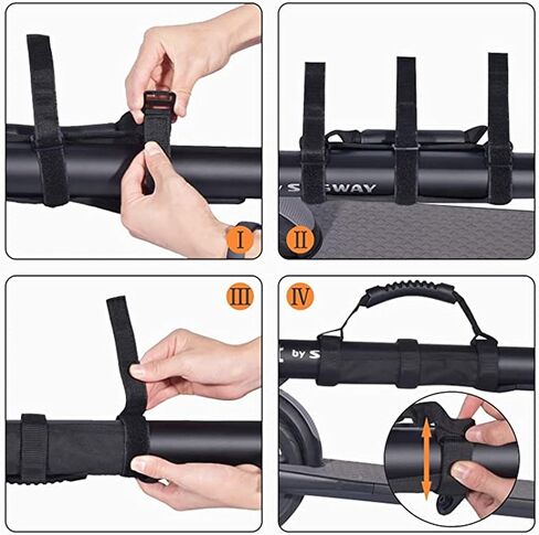 POPOL Scooter Carry Strap,Non-Slip Adjustable Electric Scooter Carrying Strap,40lb Load-Bearing Compatible with Segway ES1/ES2/ES3/MAX Mijia M365/M365 Pro, Black, 23CMx7CMx2CM in Saudi Arabia