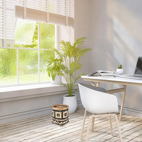 BESTOYARD Bamboo Woven Trash Can, Wicker Waste Basket Round Garbage Cans Flower Arrangement Basket Magazine Holder Laundry Basket Rattan Garbage Bin Farmhouse Decor in Saudi Arabia