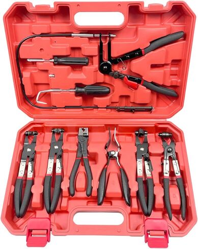 9pc Hose Clamp Pliers, Flexible Wire Long Reach Hose Clamp Pliers Set For Automotive Coolant Radiator Heater and Water Hose, Auto Clamp Remove Tool Kit in Saudi Arabia