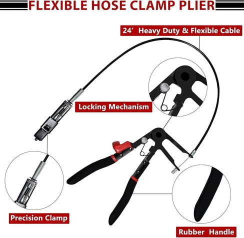9pc Hose Clamp Pliers, Flexible Wire Long Reach Hose Clamp Pliers Set For Automotive Coolant Radiator Heater and Water Hose, Auto Clamp Remove Tool Kit in Saudi Arabia