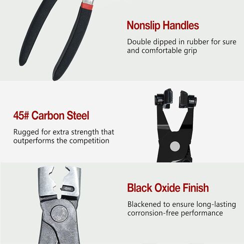 9pc Hose Clamp Pliers, Flexible Wire Long Reach Hose Clamp Pliers Set For Automotive Coolant Radiator Heater and Water Hose, Auto Clamp Remove Tool Kit in Saudi Arabia