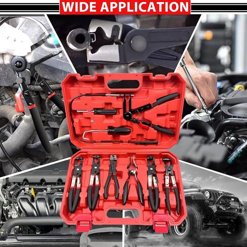 9pc Hose Clamp Pliers, Flexible Wire Long Reach Hose Clamp Pliers Set For Automotive Coolant Radiator Heater and Water Hose, Auto Clamp Remove Tool Kit in Saudi Arabia