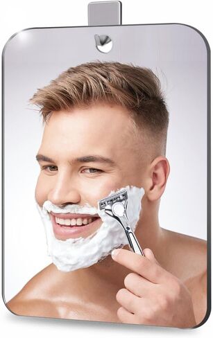 مرآة دش لمرآة الحلاقة للاستحمام، مرآة أكبر مقاس 10.66 × 8 بوصة للتعليق على الحائط، مرآة مكياج زجاجية شبكية غير قابلة للكسر، مرايا السفر للتخييم، مرآة حلاقة مكياج محمولة، الحمام in Kuwait