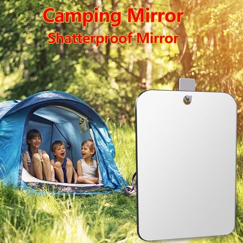 مرآة دش لمرآة الحلاقة للاستحمام، مرآة أكبر مقاس 10.66 × 8 بوصة للتعليق على الحائط، مرآة مكياج زجاجية شبكية غير قابلة للكسر، مرايا السفر للتخييم، مرآة حلاقة مكياج محمولة، الحمام in Kuwait