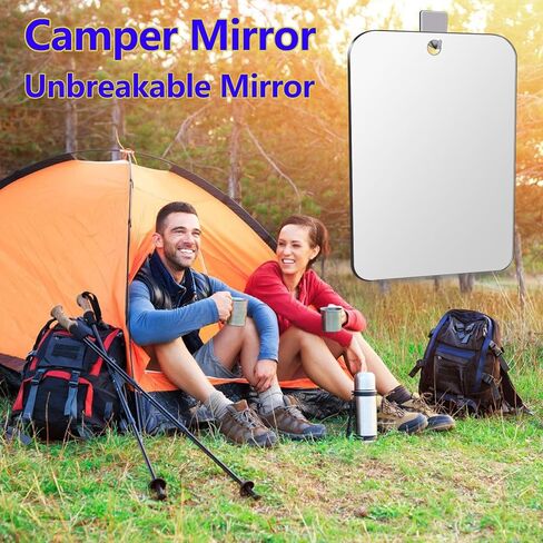 مرآة دش لمرآة الحلاقة للاستحمام، مرآة أكبر مقاس 10.66 × 8 بوصة للتعليق على الحائط، مرآة مكياج زجاجية شبكية غير قابلة للكسر، مرايا السفر للتخييم، مرآة حلاقة مكياج محمولة، الحمام in Kuwait