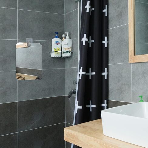 مرآة دش لمرآة الحلاقة للاستحمام، مرآة أكبر مقاس 10.66 × 8 بوصة للتعليق على الحائط، مرآة مكياج زجاجية شبكية غير قابلة للكسر، مرايا السفر للتخييم، مرآة حلاقة مكياج محمولة، الحمام in Kuwait