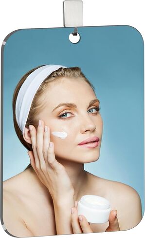 مرآة دش لمرآة الحلاقة للاستحمام، مرآة أكبر مقاس 10.66 × 8 بوصة للتعليق على الحائط، مرآة مكياج زجاجية شبكية غير قابلة للكسر، مرايا السفر للتخييم، مرآة حلاقة مكياج محمولة، الحمام in Kuwait