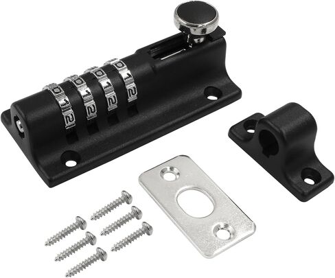 2Pcs Black Combination Locking Bolt 4 Digit Combination Solid Zinc Alloy Pin Dial Gate Lock for Gates,Workshop,Fences,Childproofing,Sheds in Saudi Arabia