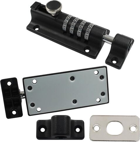 2Pcs Black Combination Locking Bolt 4 Digit Combination Solid Zinc Alloy Pin Dial Gate Lock for Gates,Workshop,Fences,Childproofing,Sheds in Saudi Arabia