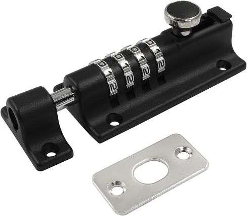 2Pcs Black Combination Locking Bolt 4 Digit Combination Solid Zinc Alloy Pin Dial Gate Lock for Gates,Workshop,Fences,Childproofing,Sheds in Saudi Arabia