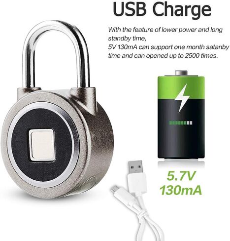 Sonew Smart Fingerprint Keyless Waterproof Lock APP Control Security Anti-Theft Padlock 15 Sets of Fingerprints Waterproof Rustproof Tamper Proof for Android iOS System in Saudi Arabia