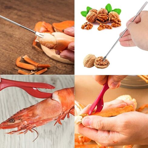 Artcom 8 Piece Seafood Tools Set - 2 Crab Crackers, 2 Lobster Shellers, 2 Crab Forks, 1 Seafood Scissors and 1 Storage Bag in Saudi Arabia
