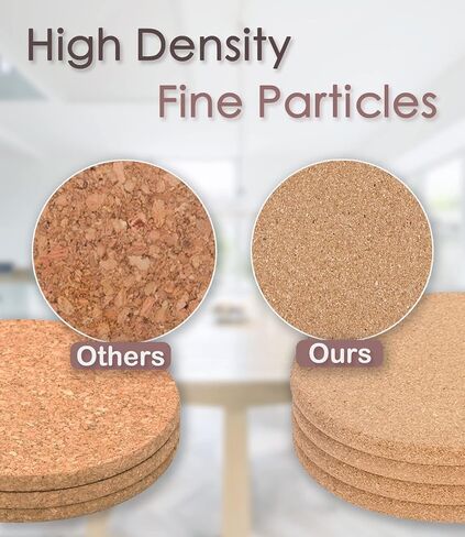 Cork Trivet, 4 Pack High Density Thick Cork Coaster Set for Hot Dishes, 8 Inch Heat Resistant Multifunctional Cork Board, Hot Pads for Table & Countertop in Saudi Arabia