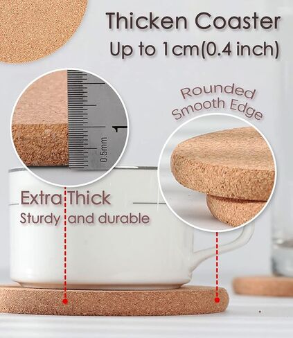 Cork Trivet, 4 Pack High Density Thick Cork Coaster Set for Hot Dishes, 8 Inch Heat Resistant Multifunctional Cork Board, Hot Pads for Table & Countertop in Saudi Arabia