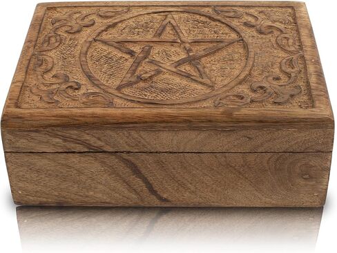 Great Birthday Gift Ideas Handmade Decorative Wooden Jewelry Box Jewelry Organizer Keepsake Box Treasure Chest Trinket Holder Watch Box Storage Lock Box 7 x 5 Inches Housewarming Gift Ideas Men Women in Saudi Arabia