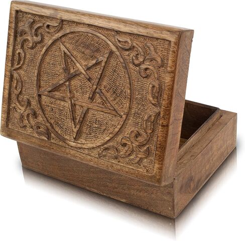 Great Birthday Gift Ideas Handmade Decorative Wooden Jewelry Box Jewelry Organizer Keepsake Box Treasure Chest Trinket Holder Watch Box Storage Lock Box 7 x 5 Inches Housewarming Gift Ideas Men Women in Saudi Arabia