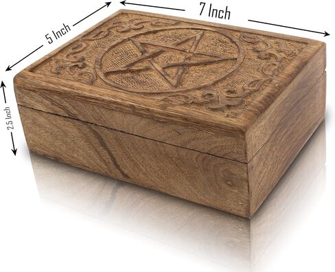 Great Birthday Gift Ideas Handmade Decorative Wooden Jewelry Box Jewelry Organizer Keepsake Box Treasure Chest Trinket Holder Watch Box Storage Lock Box 7 x 5 Inches Housewarming Gift Ideas Men Women in Saudi Arabia